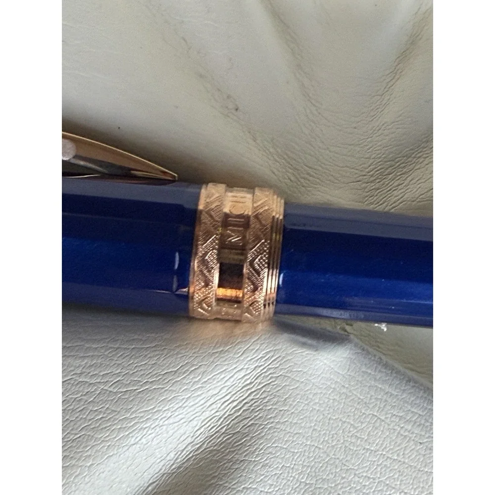 Visconti‎ Firenze Blue Fountain Pen Rose Gold Trim Medium Nib w/ Box & Ink